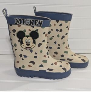 h&m Mickey Mouse Kids Goulashes Disney 10 Rubber Rain Boots Speckled Boys Girls